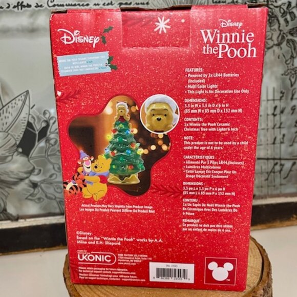 NEW IN BOX Disney Winnie the Pooh 6" Ceramic Christmas Tree - Multicolor Lights - Picture 4 of 4